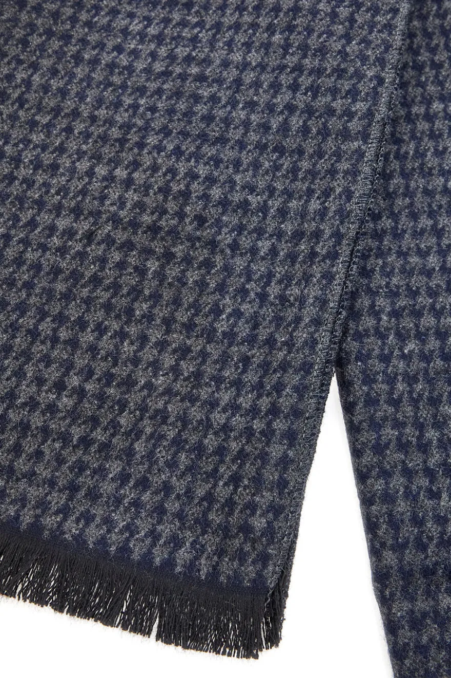 Sciarpa blu fantasia pied de poule calda Roncato 46,003,03