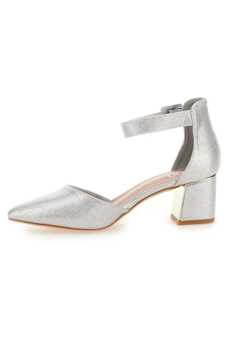 Silberne Pumps mit mittlerem Absatz Mon dieu 8257482839