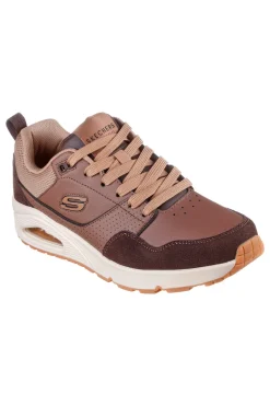 Skechers – Uno Retro One Airbag – Sneaker aus braunem Leder und Wildleder