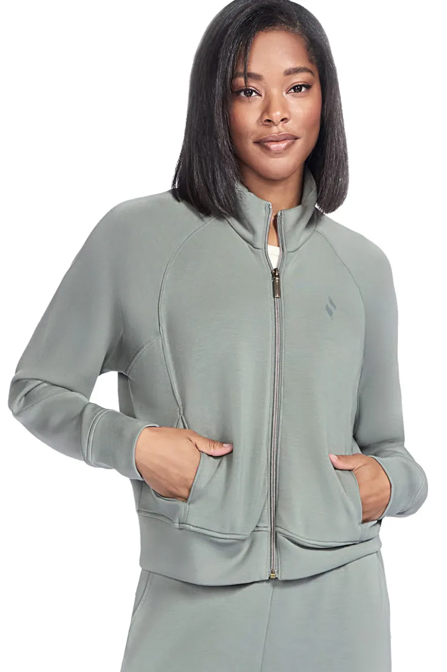 Skechers JA278 Skechluxe Elevate Reißverschlussjacke in Salbeigrün
