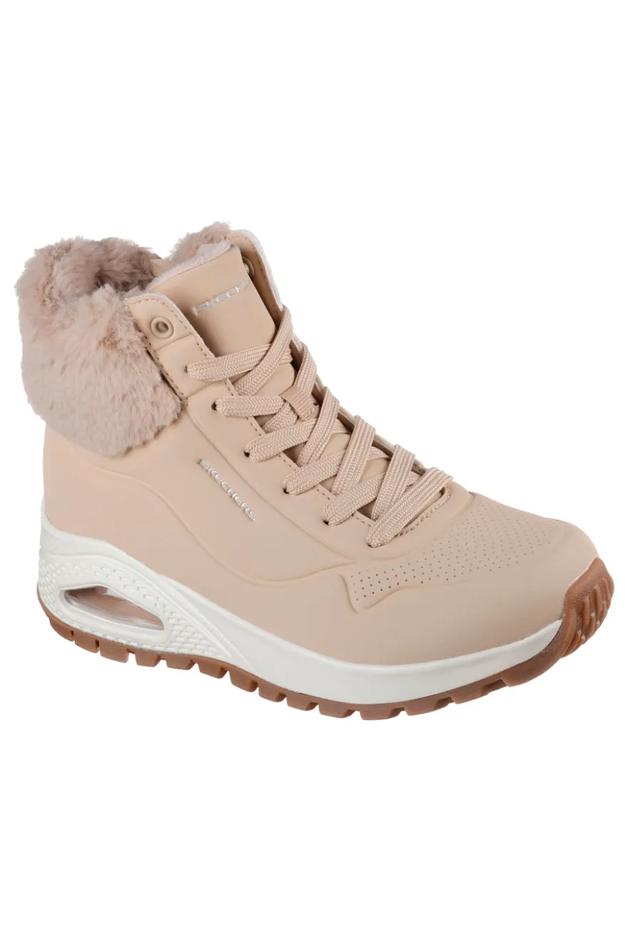 Skechers UNO RUGGED FALL AIR – gefütterte sandfarbene Sneaker mit Air-Sohle
