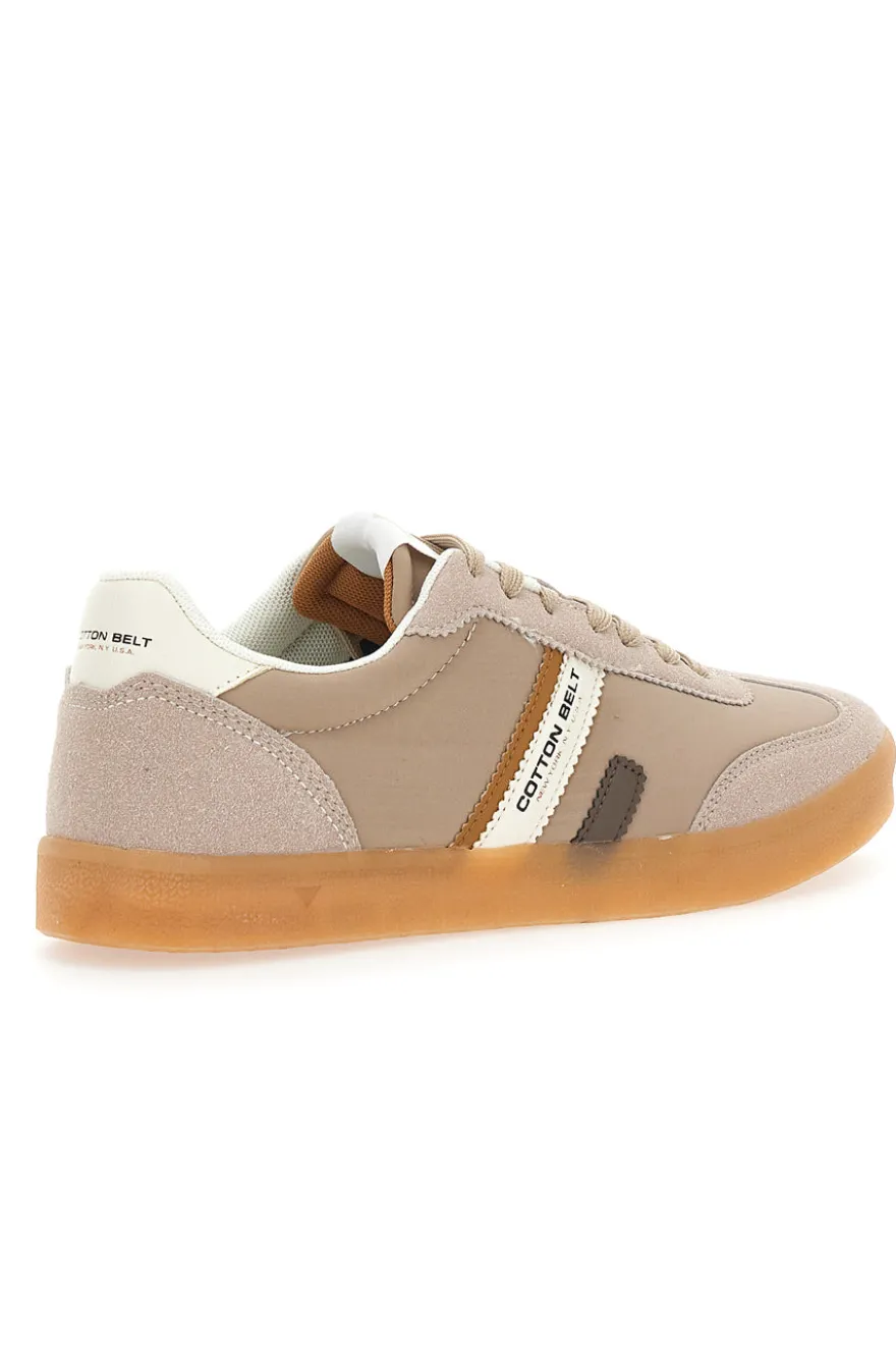 Sneakers Beige Con Lacci Cotton Belt Leopard