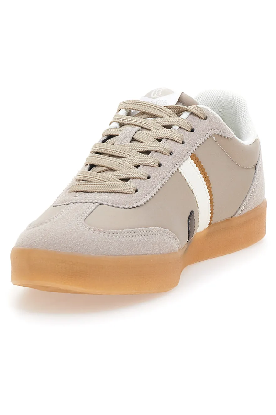 Sneakers Beige Con Lacci Cotton Belt Leopard