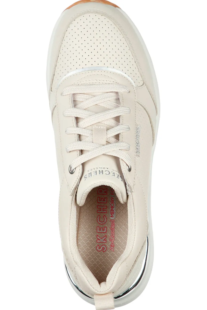 Sneakers beige con tomaia traforata e Memory Foam Skechers Billion Subtle Spots