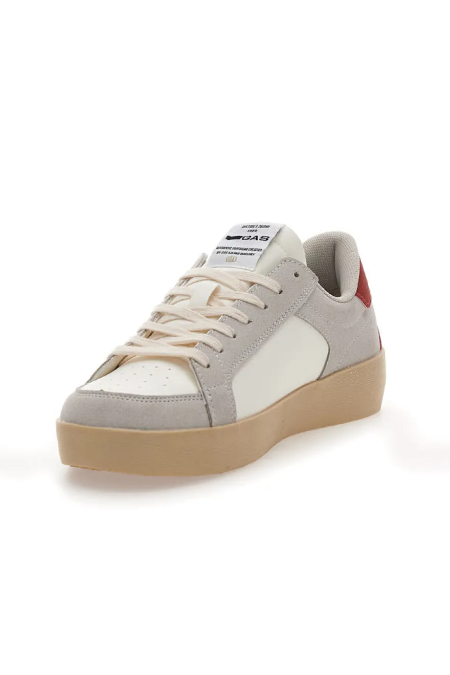 Sneakers beige e bianche con inserti a contrasto Gas NIKA MIX