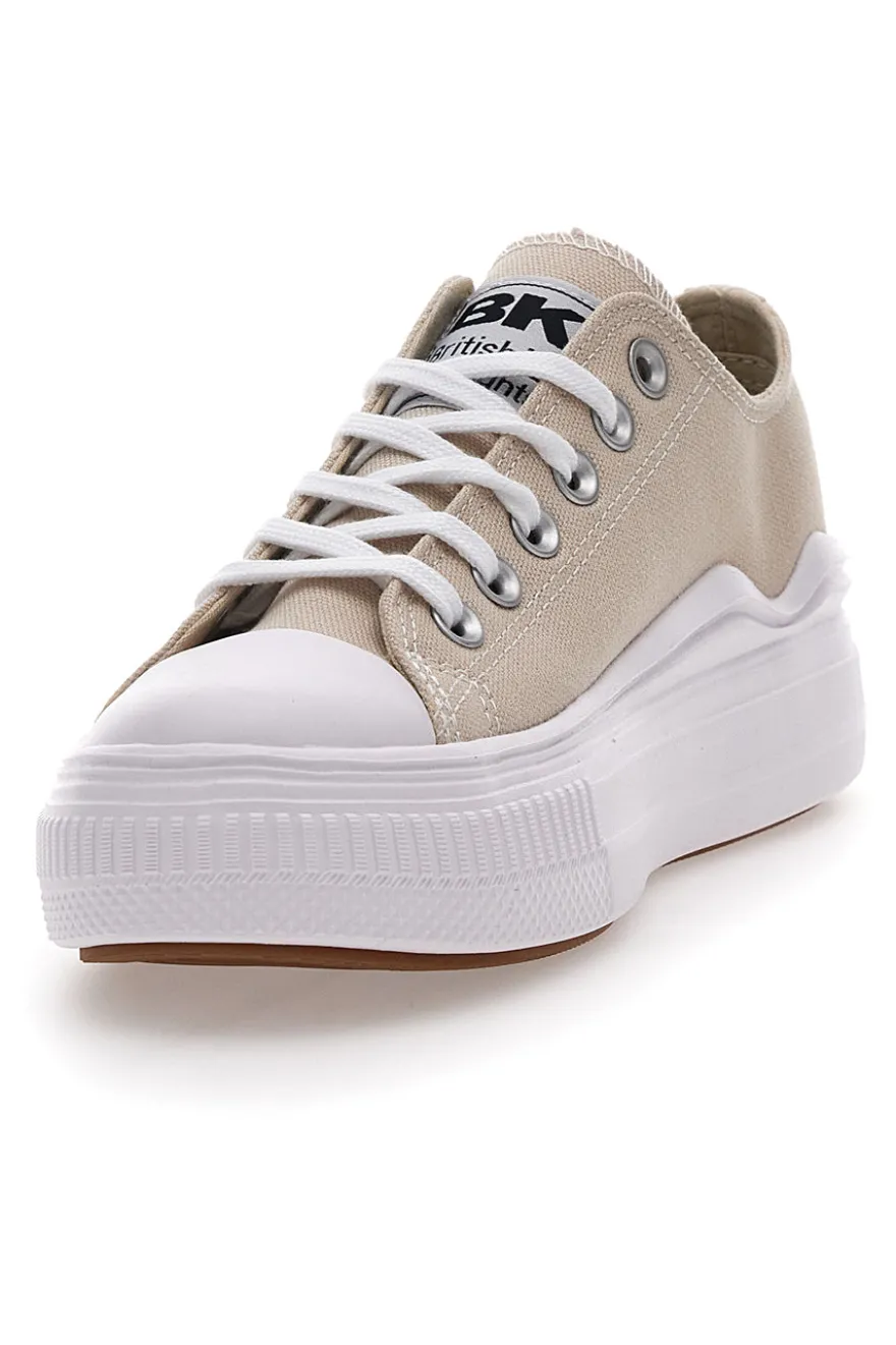 Sneakers Beige In Tela Con Platform British Knight Kaya Flow Low