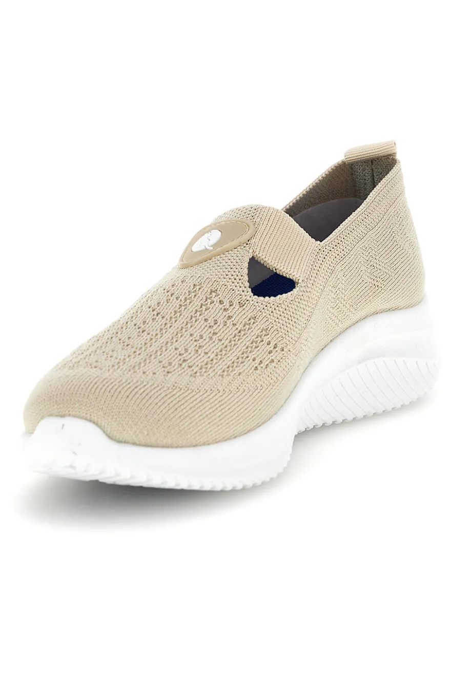 Sneakers beige in tessuto traforato Canguro CA1227