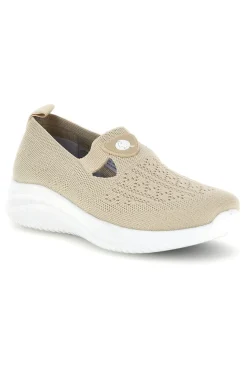 Sneakers beige in tessuto traforato Canguro CA1227