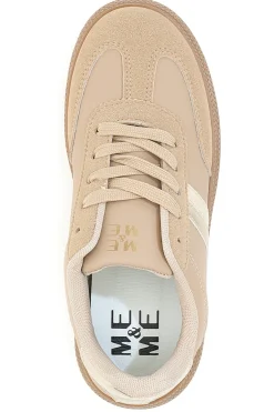 Sneakers beige inserti metallizzati fondo a contrasto Me & Me GB2026