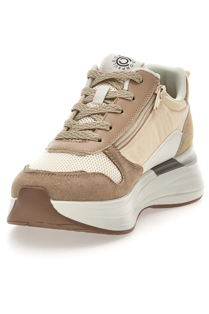 Sneakers Beige zeppa comfort Pittarello capsule Kendy