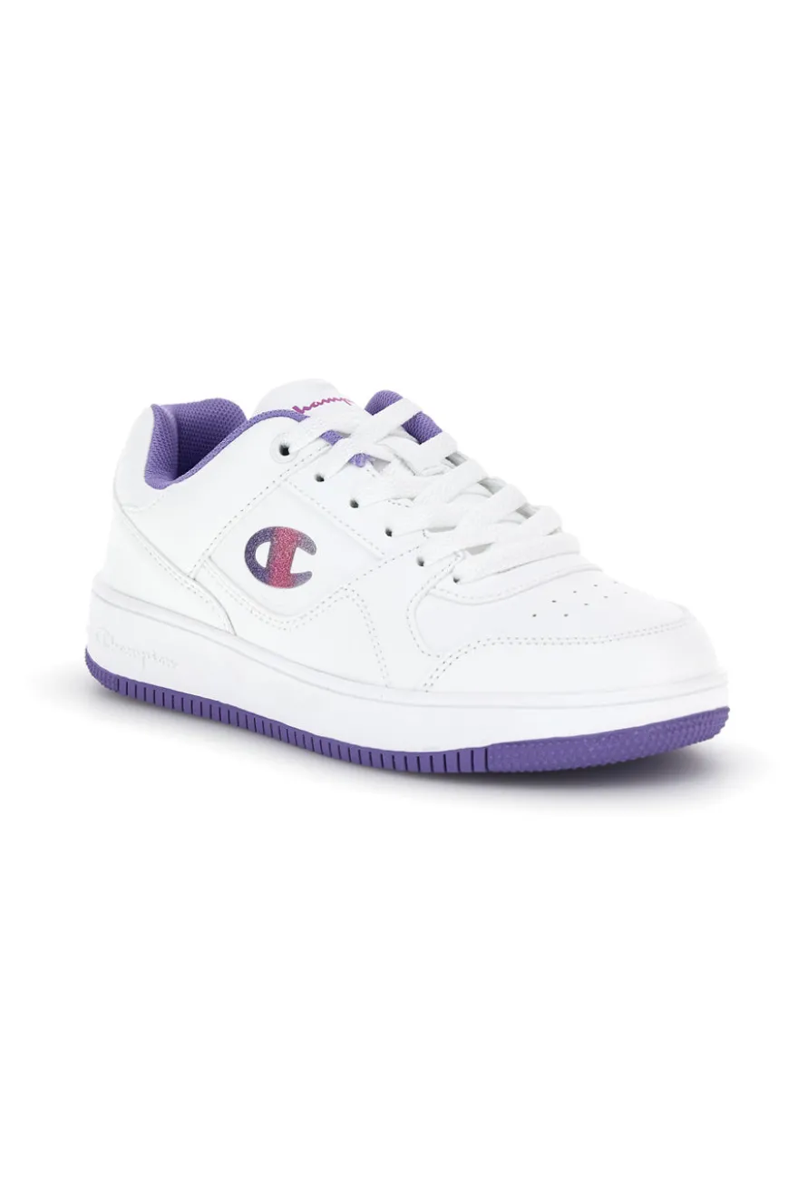 Sneakers bianca dettagli viola Champion RD18 Low G GS