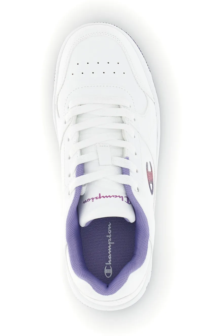 Sneakers bianca dettagli viola Champion RD18 Low G GS