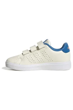Sneakers bianche con dettagli blu e chiusura a strappo Adidas Advantage Base 2.0 Cf C