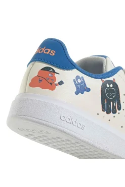 Sneakers bianche con dettagli blu e chiusura a strappo Adidas Advantage Base 2.0 Cf C