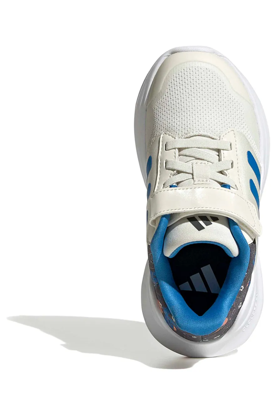 Sneakers bianche con dettagli blu e chiusura a strappo Adidas Tensaur Run 3.0 El C