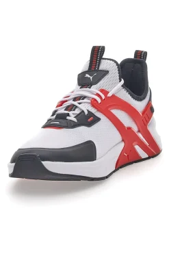 Sneakers Bianche con Dettagli Rossi e Neri Puma Pacer +