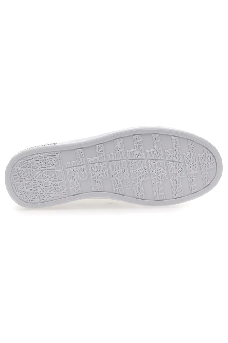 Sneakers Bianche Con Dettagli Argentati Prima Riga 460