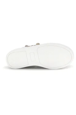 Sneakers bianche con fiori e inserti oro Laura Biagiotti L9858C9760