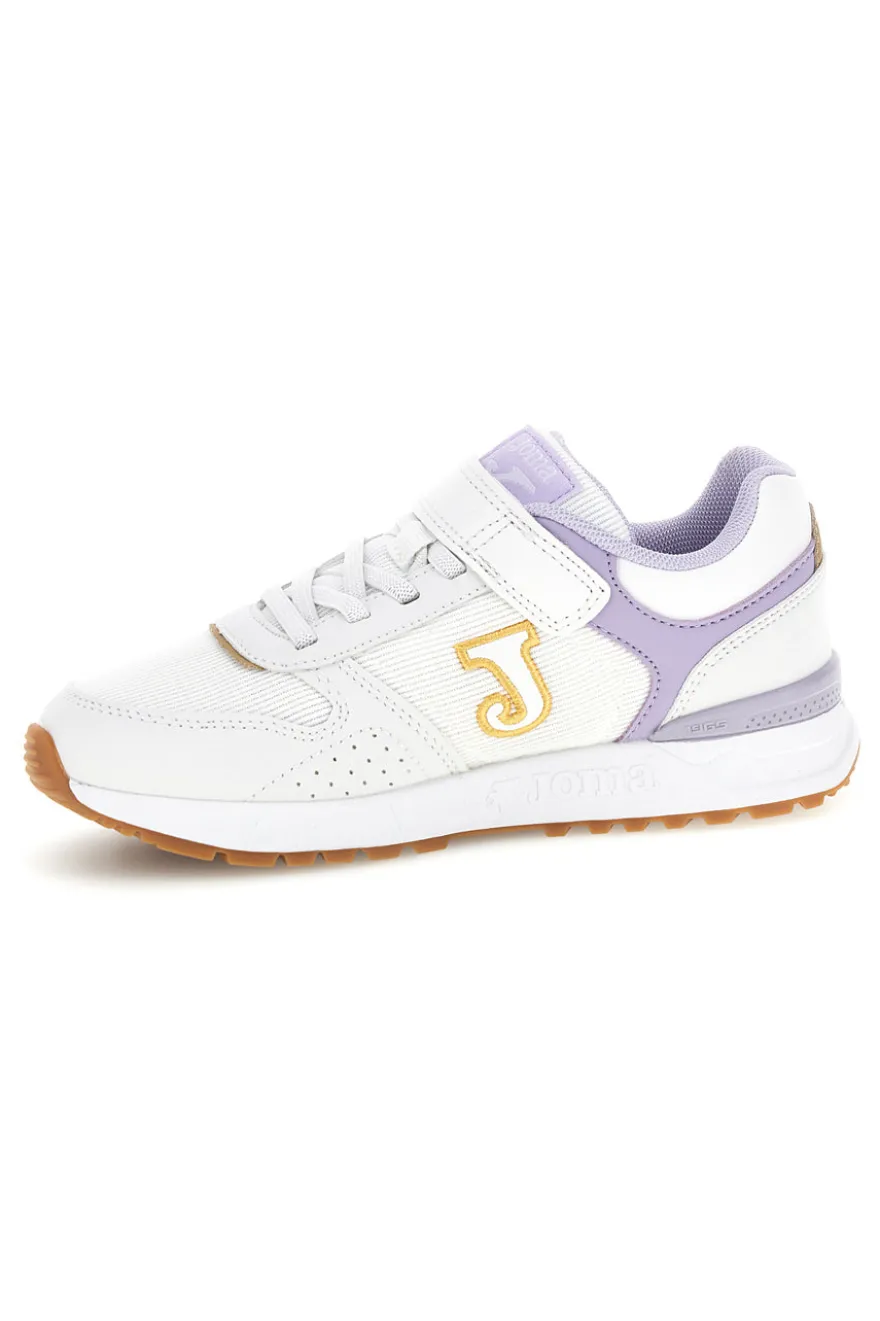 Sneakers bianche con inserti lilla Joma Tornado Jr 2619