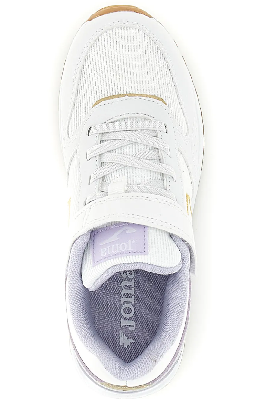 Sneakers bianche con inserti lilla Joma Tornado Jr 2619