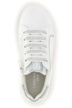 Sneakers bianche con lacci e cerniera Laura Biagiotti L9875C9759