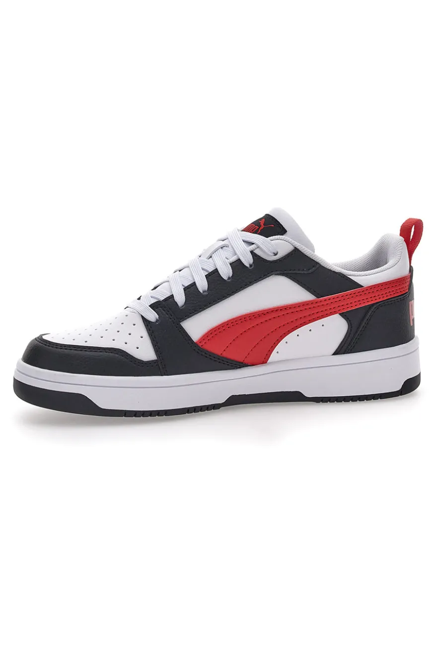 Sneakers Bianche Con Stringa Rossa Laterale Puma Rebound V6 LO JR