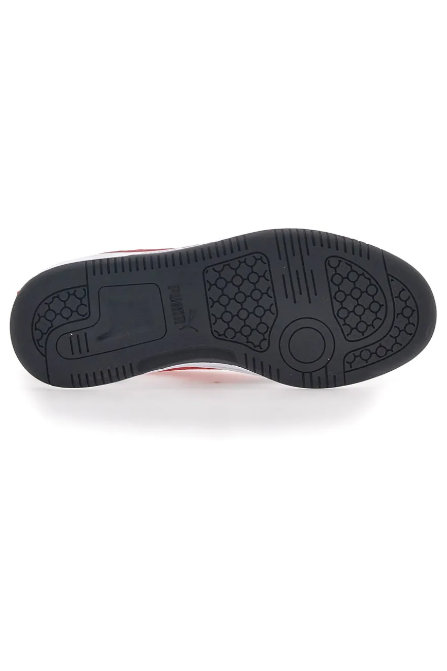 Sneakers Bianche Con Stringa Rossa Laterale Puma Rebound V6 LO JR