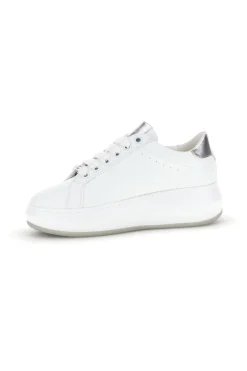 Sneakers bianche con zip laterale platform Burani 52031C1396