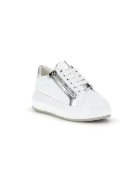 Sneakers bianche con zip laterale platform Burani 52031C1396
