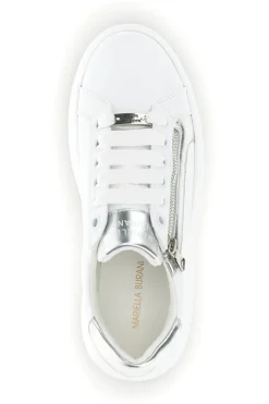 Sneakers bianche con zip laterale platform Burani 52031C1396