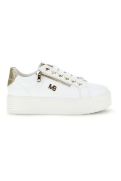 Sneakers bianche con zip laterale platform Burani 52031C755