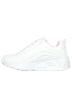 Sneakers bianche con zip laterale e platform Skechers Uno Lite Easy Zip