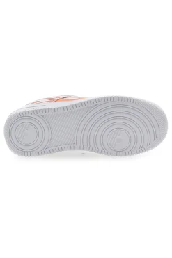 Sneakers Bianche e Arancione con Fuoco PITT KIDS K191562