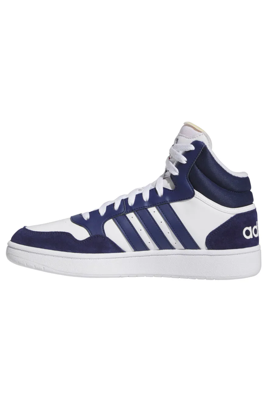 Sneakers Bianche e Blu Adidas Hoops 3 Mid