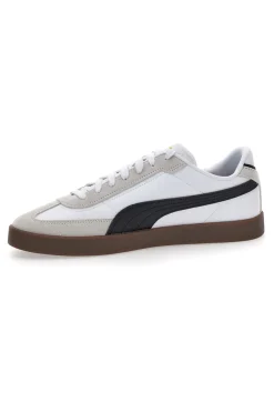 Sneakers bianche e grigie in pelle e camoscio con logo nero Puma Club II Era