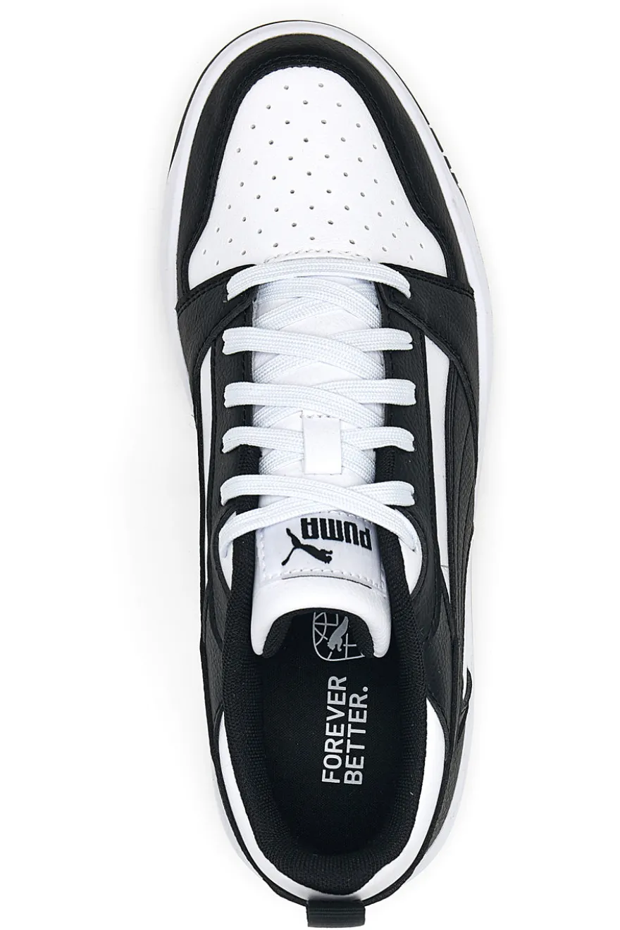 Sneakers Bianche e Nere Con Stringa Laterale Puma Rebound V6 LO JR