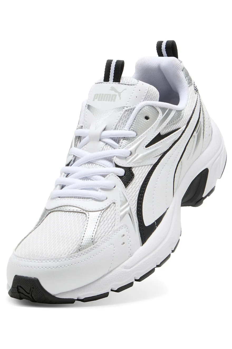 Sneakers bianche e nere stile running Puma Milenio tech