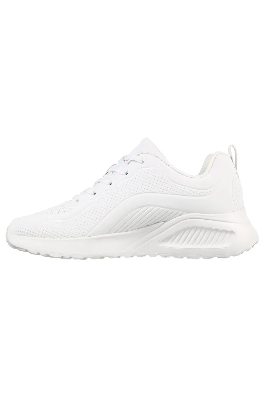 Sneakers bianche in duraleather con soletta memory foam Skechers BOBS Buno How Sweet