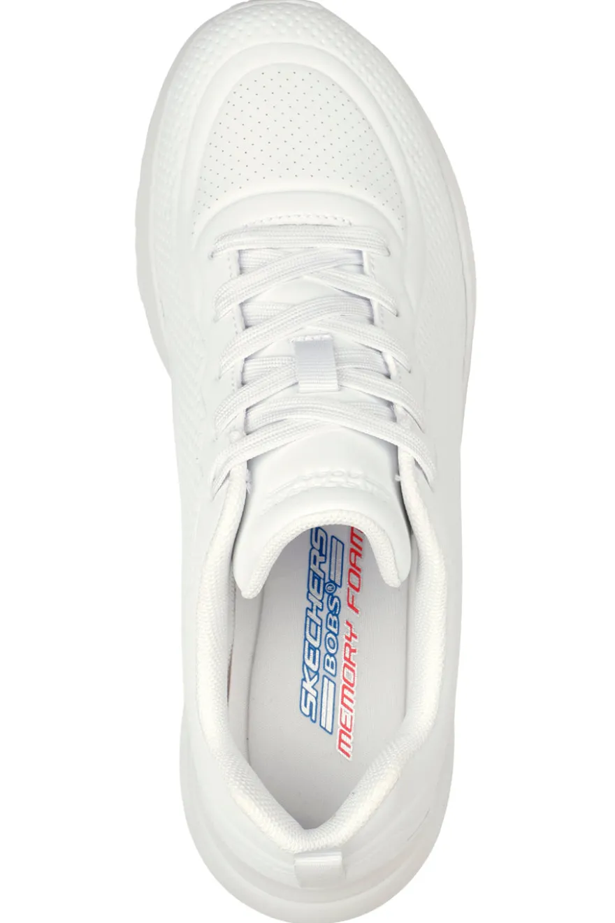 Sneakers bianche in duraleather con soletta memory foam Skechers BOBS Buno How Sweet