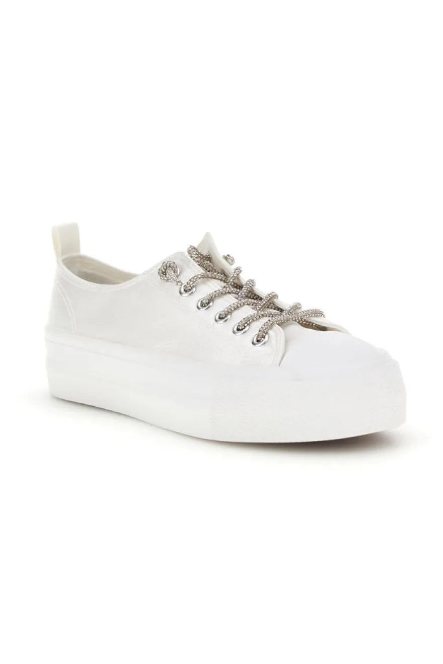Sneakers bianche in materiale sintetico con lacci decorativi Energy CONV3