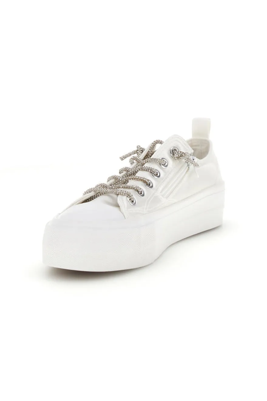 Sneakers bianche in materiale sintetico con lacci decorativi Energy CONV3