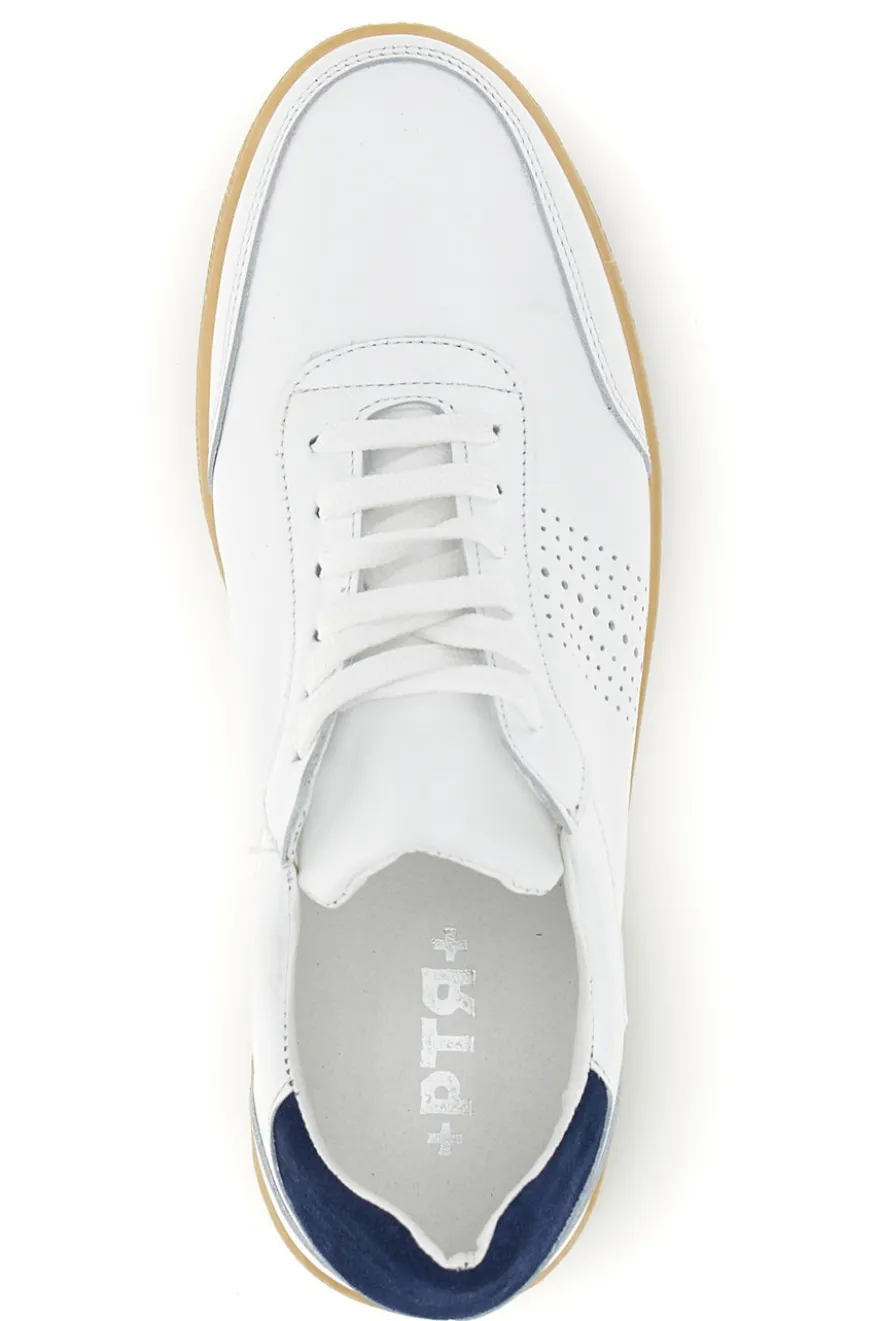 Sneakers bianche in vera pelle traforate in punta Ptr 7000