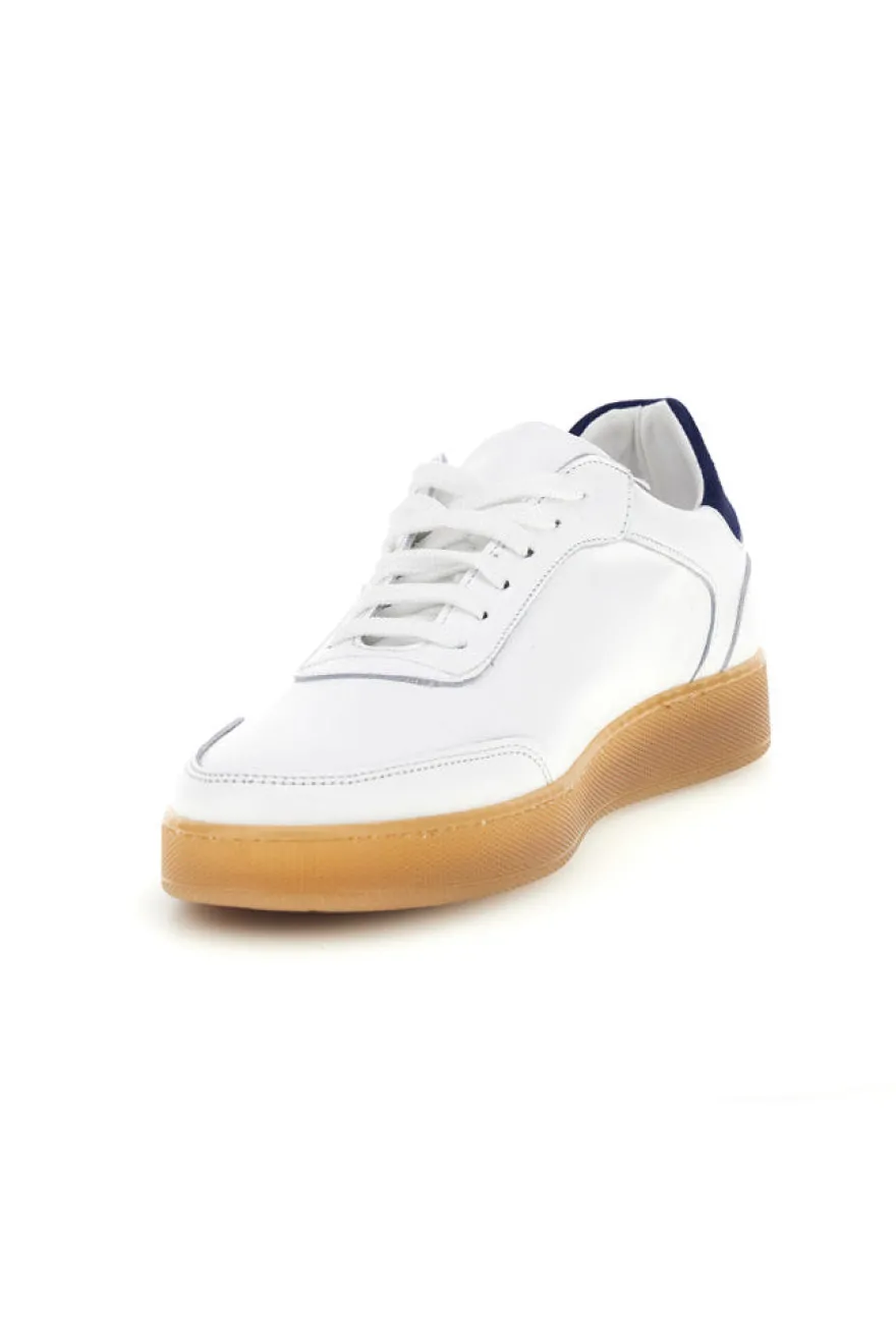 Sneakers bianche in vera pelle traforate in punta Ptr 7000