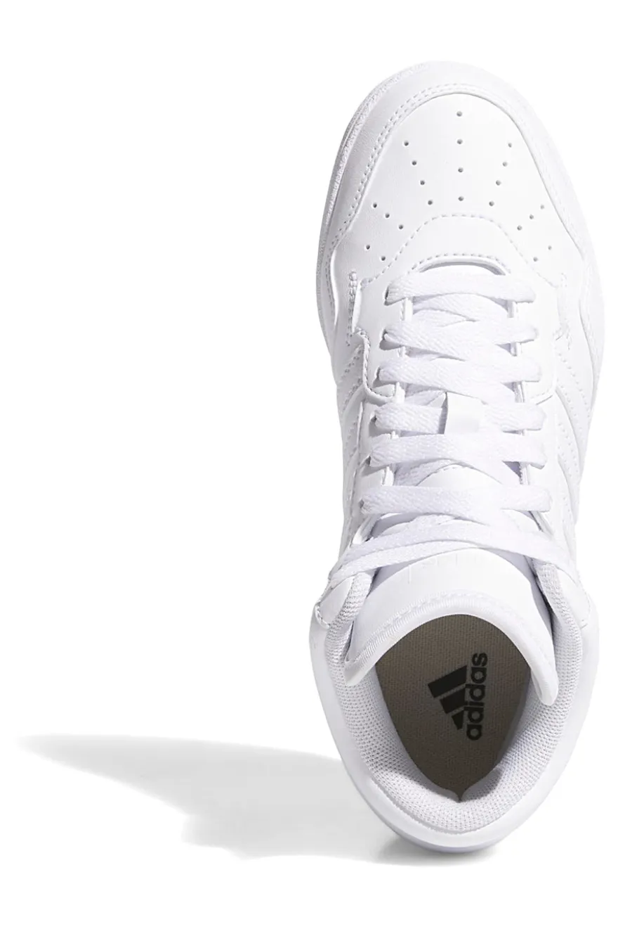 Sneakers bianche mid design pulito Adidas Hoops 4.0 Mid J