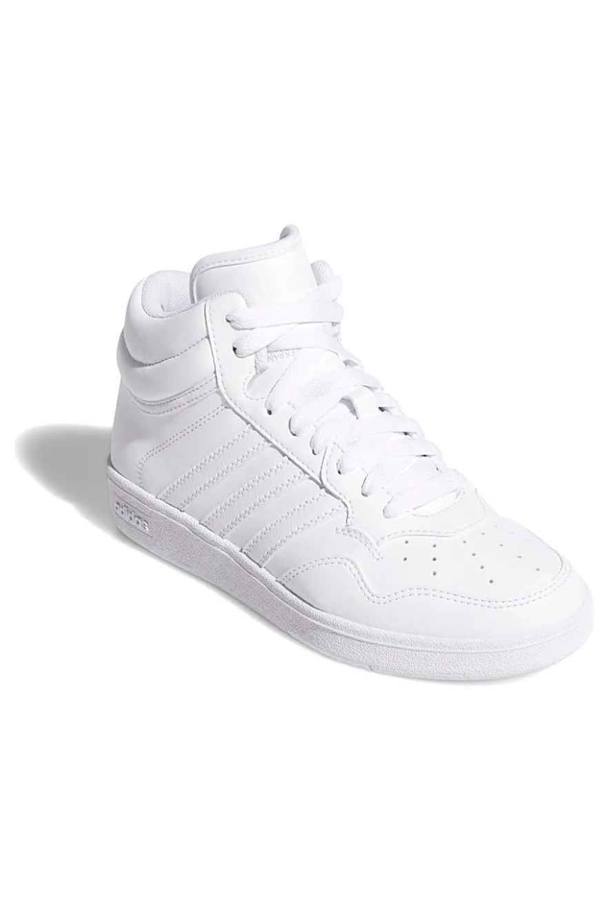 Sneakers bianche mid design pulito Adidas Hoops 4.0 Mid J