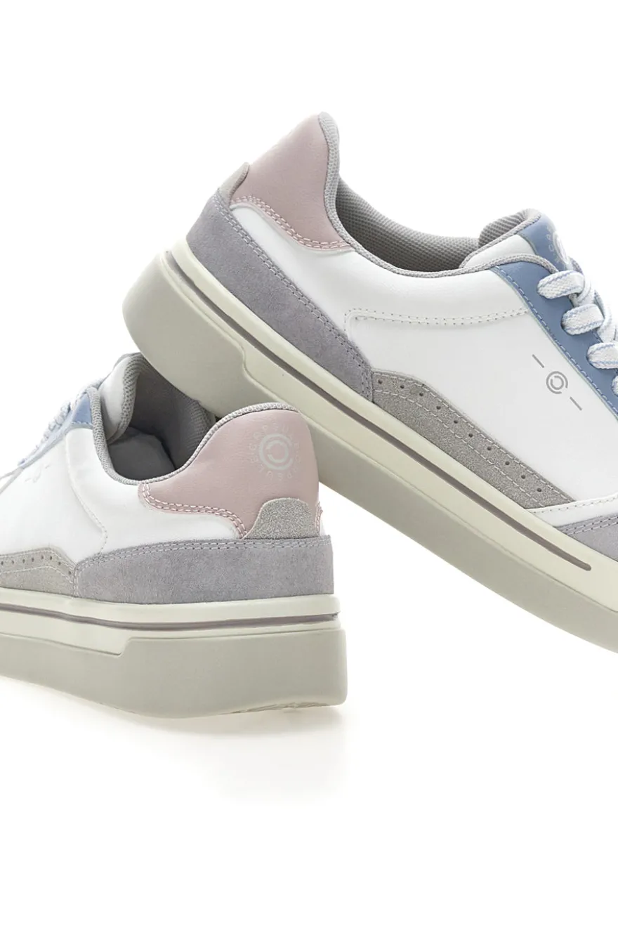 Sneakers Bianco e Azzurro platform in pelle Pittarello capsule Casey