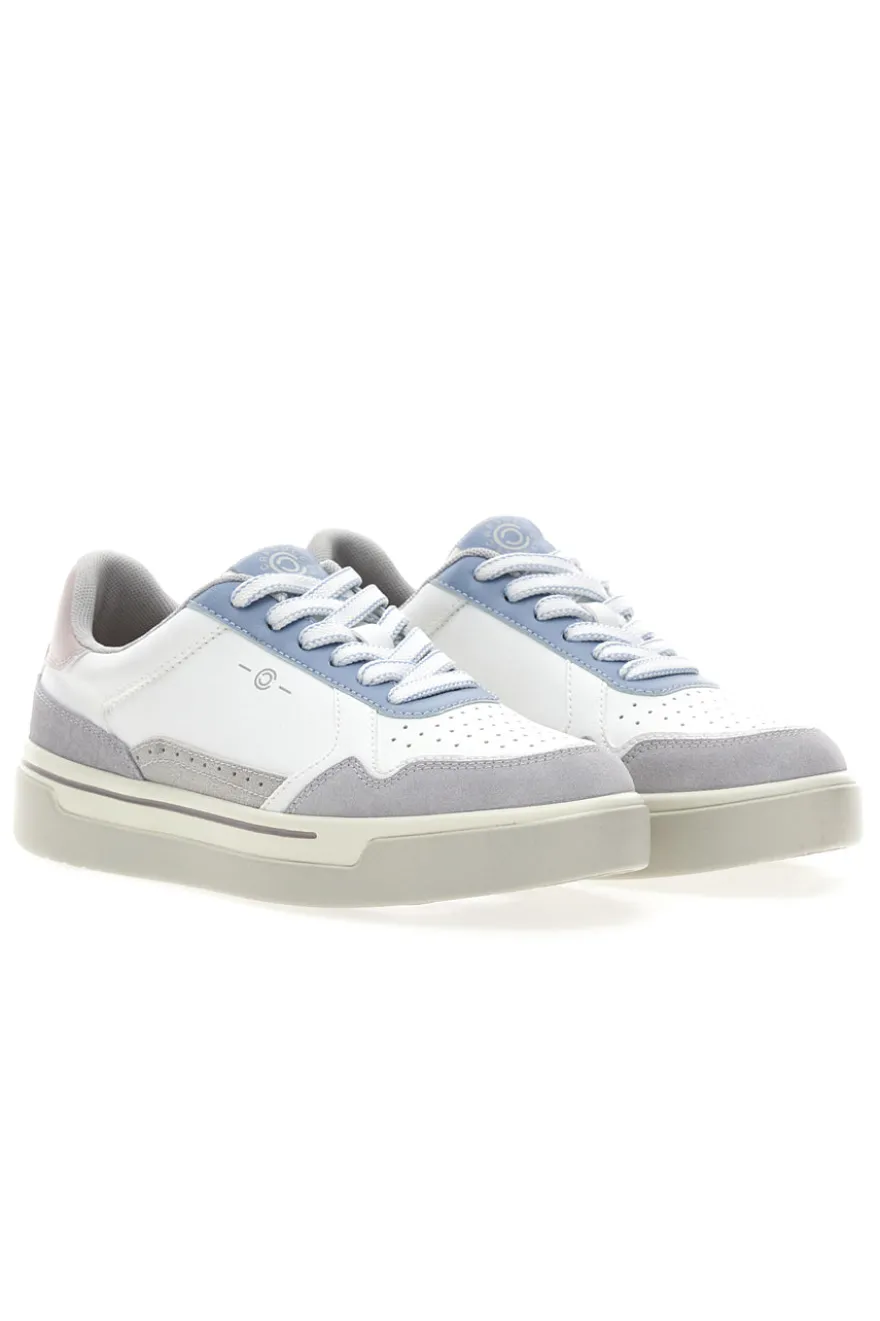 Sneakers Bianco e Azzurro platform in pelle Pittarello capsule Casey