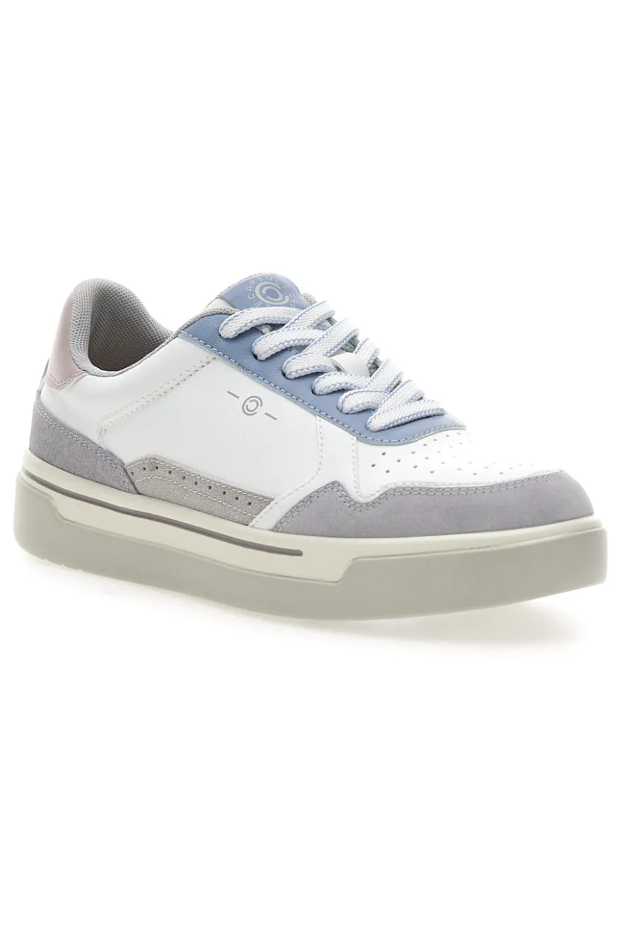 Sneakers Bianco e Azzurro platform in pelle Pittarello capsule Casey