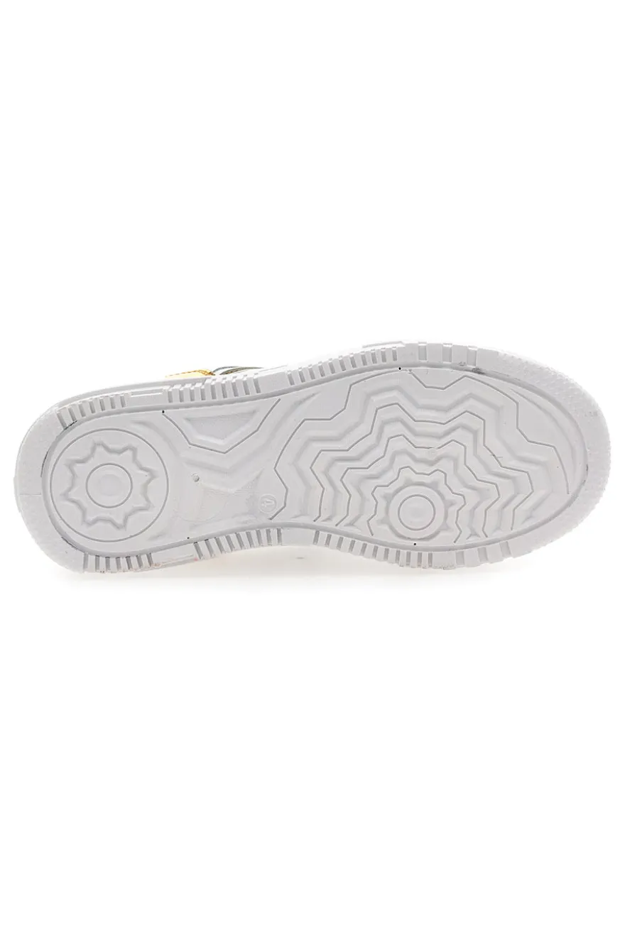 Sneakers con Flatform Lancetti 01 Bianche e Oro