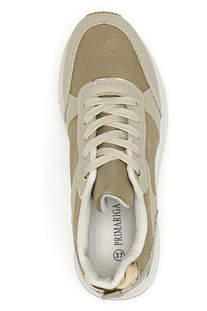 Sneakers con Platform Beige Prima Riga 424